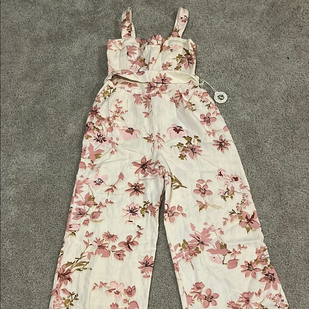 Spartina 449 Pink and Cream Floral Jumpsuit